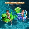 imageSloosh 2Pack Inflatable Dinosaur ampamp Peacock Pool Floats Set Fun Beach Floaties for Swim Party Decorations Toys Inflatable Island Summer Pool Raft Lounge Ride On for Adults Kids