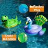 imageSloosh 2Pack Inflatable Dinosaur ampamp Peacock Pool Floats Set Fun Beach Floaties for Swim Party Decorations Toys Inflatable Island Summer Pool Raft Lounge Ride On for Adults Kids