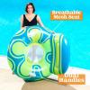 imageSloosh Inflatable Pool Floats Lounger  Pool Floaties Blow Up Air Sofa Floating Chair with Big Backrest Heavy Duty River Tubes Summer Lake Beach Water Float Raft Floaty for Adults Blue WhiteBlue Yellow