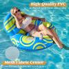 imageSloosh Inflatable Pool Floats Lounger  Pool Floaties Blow Up Air Sofa Floating Chair with Big Backrest Heavy Duty River Tubes Summer Lake Beach Water Float Raft Floaty for Adults Blue WhiteBlue Yellow