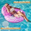 imageSloosh Inflatable Pool Floats Lounger  Pool Floaties Blow Up Air Sofa Floating Chair with Big Backrest Heavy Duty River Tubes Summer Lake Beach Water Float Raft Floaty for Adults Blue WhitePink White