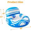 imageSloosh Inflatable Pool Floats Lounger  Pool Floaties Blow Up Air Sofa Floating Chair with Big Backrest Heavy Duty River Tubes Summer Lake Beach Water Float Raft Floaty for Adults Blue WhiteBlue White