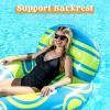 imageSloosh Inflatable Pool Floats Lounger  Pool Floaties Blow Up Air Sofa Floating Chair with Big Backrest Heavy Duty River Tubes Summer Lake Beach Water Float Raft Floaty for Adults Blue WhiteBlue Yellow
