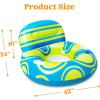 imageSloosh Inflatable Pool Floats Lounger  Pool Floaties Blow Up Air Sofa Floating Chair with Big Backrest Heavy Duty River Tubes Summer Lake Beach Water Float Raft Floaty for Adults Blue WhiteBlue Yellow