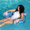 imageSloosh Pool Floats Chairs AdultInflatable Pool LoungePlant Pattern Floating Mat HammockBlow up Water Chairs Noodles rafts for Party Summer Water Beach FunBlue leaves