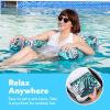 imageSloosh Pool Floats Chairs AdultInflatable Pool LoungePlant Pattern Floating Mat HammockBlow up Water Chairs Noodles rafts for Party Summer Water Beach FunGreen leaves