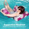 imageSloosh Pool Floats Chairs AdultInflatable Pool LoungePlant Pattern Floating Mat HammockBlow up Water Chairs Noodles rafts for Party Summer Water Beach FunPink leaves