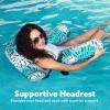 imageSloosh Pool Floats Chairs AdultInflatable Pool LoungePlant Pattern Floating Mat HammockBlow up Water Chairs Noodles rafts for Party Summer Water Beach FunGreen leaves