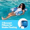 imageSloosh Pool Floats Chairs AdultInflatable Pool LoungePlant Pattern Floating Mat HammockBlow up Water Chairs Noodles rafts for Party Summer Water Beach FunBlue leaves