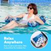 imageSloosh Pool Floats Chairs AdultInflatable Pool LoungePlant Pattern Floating Mat HammockBlow up Water Chairs Noodles rafts for Party Summer Water Beach FunBlue leaves