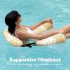 imageSloosh Pool Floats Chairs AdultInflatable Pool LoungePlant Pattern Floating Mat HammockBlow up Water Chairs Noodles rafts for Party Summer Water Beach FunChampagne leaves