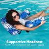 imageSloosh Pool Floats Chairs AdultInflatable Pool LoungePlant Pattern Floating Mat HammockBlow up Water Chairs Noodles rafts for Party Summer Water Beach FunBlue leaves
