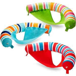 imageSLOOSH Inflatable Pool Noodle Chair 3 Packs Stripes Design Pool Floats Noodle Sling Floatie Swimming Party Floating Chair for Adult Party Summer Water FunStripe