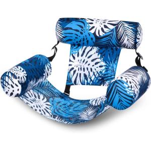 imageSloosh Pool Floats Chairs AdultInflatable Pool LoungePlant Pattern Floating Mat HammockBlow up Water Chairs Noodles rafts for Party Summer Water Beach FunBlue leaves
