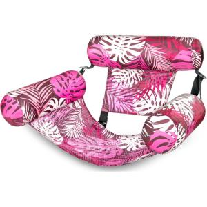 imageSloosh Pool Floats Chairs AdultInflatable Pool LoungePlant Pattern Floating Mat HammockBlow up Water Chairs Noodles rafts for Party Summer Water Beach FunPink leaves