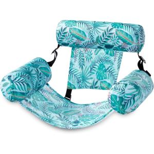 imageSloosh Pool Floats Chairs AdultInflatable Pool LoungePlant Pattern Floating Mat HammockBlow up Water Chairs Noodles rafts for Party Summer Water Beach FunTropical leaves