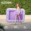 imageSLOOSH Inflatable Tanning Pool Lounger Float 70quot x 46quot Pool Floats Adult with Pillow 4 in 1 Suntan Tub Raft FloatieSunbathing Bed Lounge for Water Blow Up Ball Pit Party GiftsPurple Chase Flower