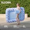imageSLOOSH Inflatable Tanning Pool Lounger Float 70quot x 46quot Pool Floats Adult with Pillow 4 in 1 Suntan Tub Raft FloatieSunbathing Bed Lounge for Water Blow Up Ball Pit Party GiftsBlue Checker