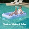imageSLOOSH Inflatable Tanning Pool Lounger Float 70quot x 46quot Pool Floats Adult with Pillow 4 in 1 Suntan Tub Raft FloatieSunbathing Bed Lounge for Water Blow Up Ball Pit Party GiftsBlue Checker
