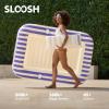 imageSLOOSH Inflatable Tanning Pool Lounger Float 70quot x 46quot Pool Floats Adult with Pillow 4 in 1 Suntan Tub Raft FloatieSunbathing Bed Lounge for Water Blow Up Ball Pit Party GiftsNavyblue Stripe