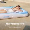 imageSLOOSH Inflatable Tanning Pool Lounger Float 70quot x 46quot Pool Floats Adult with Pillow 4 in 1 Suntan Tub Raft FloatieSunbathing Bed Lounge for Water Blow Up Ball Pit Party GiftsBlue Marble
