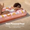 imageSLOOSH Inflatable Tanning Pool Lounger Float 70quot x 46quot Pool Floats Adult with Pillow 4 in 1 Suntan Tub Raft FloatieSunbathing Bed Lounge for Water Blow Up Ball Pit Party GiftsPink Doodle