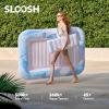 imageSLOOSH Inflatable Tanning Pool Lounger Float 70quot x 46quot Pool Floats Adult with Pillow 4 in 1 Suntan Tub Raft FloatieSunbathing Bed Lounge for Water Blow Up Ball Pit Party GiftsBlue Marble