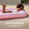 imageSLOOSH Inflatable Tanning Pool Lounger Float 70quot x 46quot Pool Floats Adult with Pillow 4 in 1 Suntan Tub Raft FloatieSunbathing Bed Lounge for Water Blow Up Ball Pit Party GiftsPink Tiedye