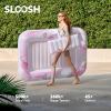 imageSLOOSH Inflatable Tanning Pool Lounger Float 70quot x 46quot Pool Floats Adult with Pillow 4 in 1 Suntan Tub Raft FloatieSunbathing Bed Lounge for Water Blow Up Ball Pit Party GiftsPink Marble