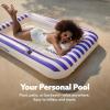 imageSLOOSH Inflatable Tanning Pool Lounger Float 70quot x 46quot Pool Floats Adult with Pillow 4 in 1 Suntan Tub Raft FloatieSunbathing Bed Lounge for Water Blow Up Ball Pit Party GiftsNavyblue Stripe