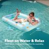 imageSLOOSH Inflatable Tanning Pool Lounger Float 70quot x 46quot Pool Floats Adult with Pillow 4 in 1 Suntan Tub Raft FloatieSunbathing Bed Lounge for Water Blow Up Ball Pit Party GiftsBlue Daisy