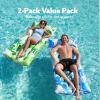 imageSLOOSH 2Pack Inflatable Pool Floats Mat  XL Pool Floaties Adults Size with Headrest Sun Tanning Raft Lake Beach Swimming Pool Party Toys Floating Lounge Above Water Keep CoolBlueGreen
