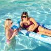 imageSLOOSH 2Pack Inflatable Pool Floats Mat  XL Pool Floaties Adults Size with Headrest Sun Tanning Raft Lake Beach Swimming Pool Party Toys Floating Lounge Above Water Keep CoolBlueGreen