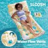 imageSLOOSH Adjustable Backrest Pool Floats  Tropical Leaves Pool Lounger Floaties Adults with Cup Holders Inflatable Tanning Float Rafts Chair Beach Lake Floating Above Water Keep Cool ChampagneChampagne