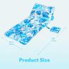 imageSLOOSH Adjustable Backrest Pool Floats  Tropical Leaves Pool Lounger Floaties Adults with Cup Holders Inflatable Tanning Float Rafts Chair Beach Lake Floating Above Water Keep Cool ChampagneBlue
