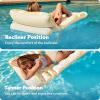 imageSLOOSH Adjustable Backrest Pool Floats  Tropical Leaves Pool Lounger Floaties Adults with Cup Holders Inflatable Tanning Float Rafts Chair Beach Lake Floating Above Water Keep Cool ChampagneChampagne