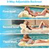 imageSLOOSH Adjustable Backrest Pool Floats  Tropical Leaves Pool Lounger Floaties Adults with Cup Holders Inflatable Tanning Float Rafts Chair Beach Lake Floating Above Water Keep Cool ChampagneChampagne