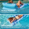 imageSLOOSH Adjustable Backrest Pool Floats  Tropical Leaves Pool Lounger Floaties Adults with Cup Holders Inflatable Tanning Float Rafts Chair Beach Lake Floating Above Water Keep Cool ChampagneBlue