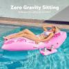 imageSLOOSH Inflatable Pool Floats Adult  Extreme Comfort Pool Lounge Chair with Detachable Cup Holder Heavy Duty Lounger Floating Recliner Blow Up Floaties Water Floaty Lake Beach Tanning FloatPink