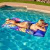 imageSLOOSH Inflatable Pool Floats Raft  XL Fabric Covered Pool Mat Lounger Floaties for Adults Ultra Comfort Inflatable Water Float with Headrest for Beach Lake Swimming Pool Floating 68quotX34quot TealBlue
