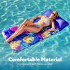imageSLOOSH Inflatable Pool Floats Raft  XL Fabric Covered Pool Mat Lounger Floaties for Adults Ultra Comfort Inflatable Water Float with Headrest for Beach Lake Swimming Pool Floating 68quotX34quot TealBlue