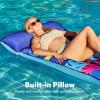 imageSLOOSH Inflatable Pool Floats Raft  XL Fabric Covered Pool Mat Lounger Floaties for Adults Ultra Comfort Inflatable Water Float with Headrest for Beach Lake Swimming Pool Floating 68quotX34quot TealBlue