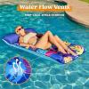 imageSLOOSH Inflatable Pool Floats Raft  XL Fabric Covered Pool Mat Lounger Floaties for Adults Ultra Comfort Inflatable Water Float with Headrest for Beach Lake Swimming Pool Floating 68quotX34quot TealBlue
