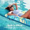 imageSLOOSH Inflatable Pool Floats Raft  XL Fabric Covered Pool Mat Lounger Floaties for Adults Ultra Comfort Inflatable Water Float with Headrest for Beach Lake Swimming Pool Floating 68quotX34quot TealTeal