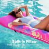 imageSLOOSH Inflatable Pool Floats Raft  XL Fabric Covered Pool Mat Lounger Floaties for Adults Ultra Comfort Inflatable Water Float with Headrest for Beach Lake Swimming Pool Floating 68quotX34quot TealPink