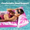 imageSloosh Inflatable Pool Floats Adults  Large Pool Float Tanning Raft with Headrest Keep Cool Above Water Swimming Pool Floaties Beach Lake Party SuppliesPink