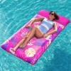 imageSLOOSH Inflatable Pool Floats Raft  XL Fabric Covered Pool Mat Lounger Floaties for Adults Ultra Comfort Inflatable Water Float with Headrest for Beach Lake Swimming Pool Floating 68quotX34quot TealPink