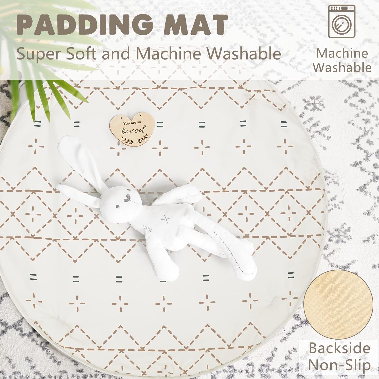 Tummy Time Mat with 6 Toys Macrame Baby Play Mat for Newborn Baby Gym with 12 Milestone Cards StageBased Sensory and Motor Skill Development Baby Play Gym Non Slip Mat Washable GreenKhaki