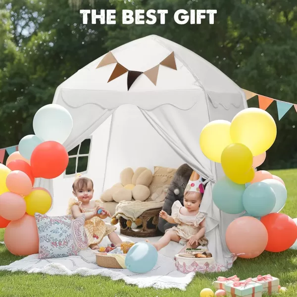 Extra Large Toddler Bed Tent ampamp Kids Play Tent Bed Tent with Flags ampamp Star Lights Portable ampamp Foldable Teepee Bed Canopy for Boys ampamp Girls Indoor Outdoor Dome Tent Playhouse 59x39x59 inGreenWhite
