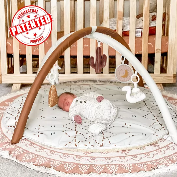 Tummy Time Mat with 6 Toys Macrame Baby Play Mat for Newborn Baby Gym with 12 Milestone Cards StageBased Sensory and Motor Skill Development Baby Play Gym Non Slip Mat Washable GreenMacrame
